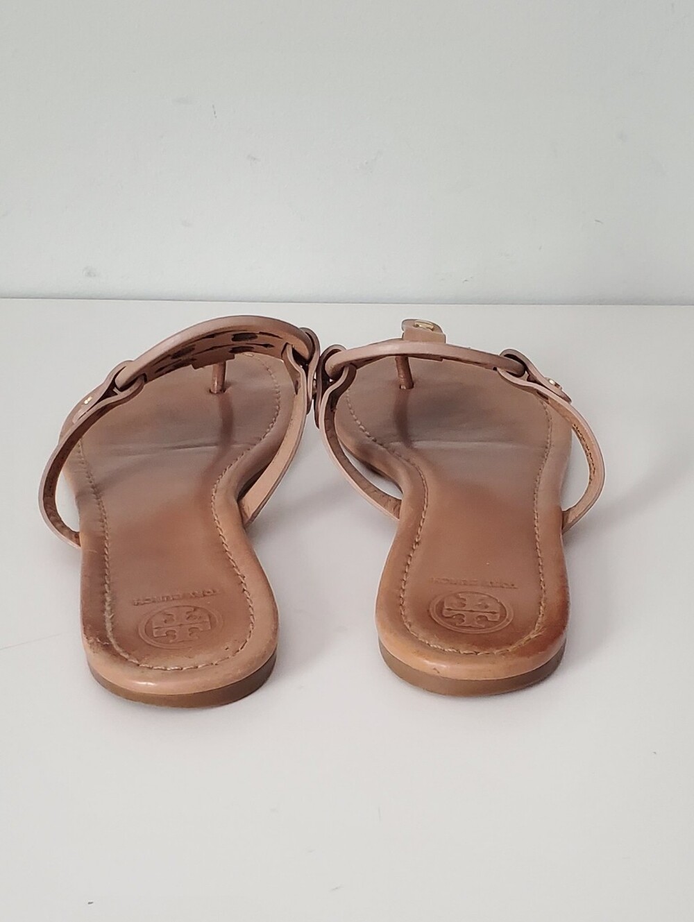 Tory Burch Miller Leather Logo Thong Sandals Size 9 - Picture 6 of 8